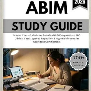 خرید و دانلود نسخه کامل کتاب American Board of Internal Medicine (ABIM) Study Guide 2026: Master Internal Medicine Boards with 700+ questions, 100 Clinical Cases, Spaced Repetition & High-Yield Focus for Confident Certification.