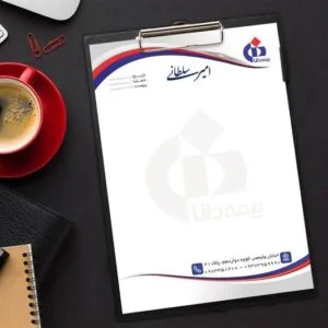 خرید و دانلود سربرگ بیمه دانا بصورت لایه باز آبی و قرمز