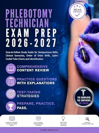 خرید و دانلود نسخه کامل کتاب PHLEBOTOMY TECHNICIAN EXAM PREP 2026-2027_6a8156f6ca793.webp خرید و دانلود نسخه کامل کتاب PHLEBOTOMY TECHNICIAN EXAM PREP 2026-2027