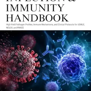 خرید و دانلود نسخه کامل کتاب Infection & Immunity Handbook: High-Yield Pathogen Profiles, Immune Mechanisms, and Clinical Protocols for USMLE, NCLEX, and PANCE