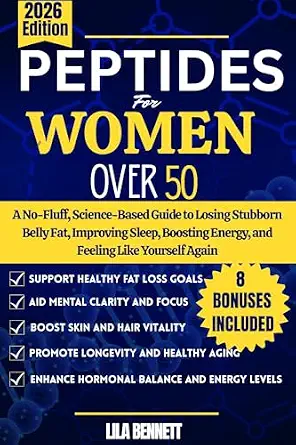 خرید و دانلود نسخه کامل کتاب Peptides For Women Over 50: A No-Fluff, Science-Based Guide to Losing Stubborn Belly Fat, Improving Sleep, Boosting Energy, and Feeling Like Yourself Again_6a7b333f2d444.webp خرید و دانلود نسخه کامل کتاب Peptides For Women Over 50: A No-Fluff, Science-Based Guide to Losing Stubborn Belly Fat, Improving Sleep, Boosting Energy, and Feeling Like Yourself Again