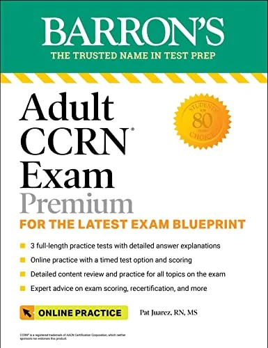 خرید و دانلود نسخه کامل کتاب Adult CCRN Exam Premium: For the Latest Exam Blueprint, Includes 3 Practice Tests, Comprehensive Review, and Online Study Prep (Barron’s Test Prep) Kindle Edition_6a6d87af0cf02.jpeg خرید و دانلود نسخه کامل کتاب Adult CCRN Exam Premium: For the Latest Exam Blueprint, Includes 3 Practice Tests, Comprehensive Review, and Online Study Prep (Barron’s Test Prep) Kindle Edition