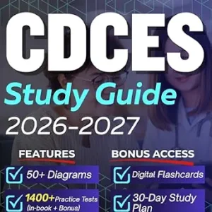 خرید و دانلود نسخه کامل کتاب CDCES STUDY GUIDE 2026 – 2027: Expanded Edition with Detailed Review for the Diabetes Care and Education Specialist Exam, 1400+ Questions and Answers and Hours of E-Learning Access to Pass the Exam