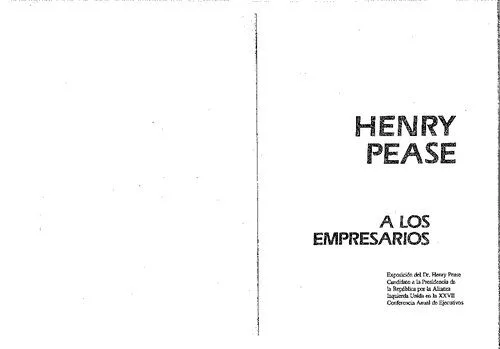 خرید و دانلود نسخه کامل کتاب A los empresarios : Exposición del Dr. Henry Pease Candidato a la Presidencia de la República por la Alianza Izquierda Unida en la XXVII Conferencia Anual de Ejecutivos (CADE)_68e6bc42f0f03.jpeg خرید و دانلود نسخه کامل کتاب A los empresarios : Exposición del Dr. Henry Pease Candidato a la Presidencia de la República por la Alianza Izquierda Unida en la XXVII Conferencia Anual de Ejecutivos (CADE)