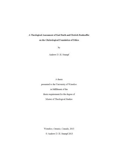 خرید و دانلود نسخه کامل کتاب A Theological Assessment of Karl Barth and Dietrich Bonhoeffer on the Christological Foundation of Ethics_68fd069719d52.jpeg خرید و دانلود نسخه کامل کتاب A Theological Assessment of Karl Barth and Dietrich Bonhoeffer on the Christological Foundation of Ethics