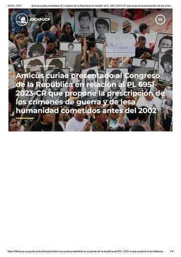خرید و دانلود نسخه کامل کتاب Amicus curiae presentado al Congreso de la República en relación al PL 6951-2023-CR que propone la prescripción de los crímenes de guerra y de lesa humanidad cometidos antes del 2002_690928c49863a.jpeg خرید و دانلود نسخه کامل کتاب Amicus curiae presentado al Congreso de la República en relación al PL 6951-2023-CR que propone la prescripción de los crímenes de guerra y de lesa humanidad cometidos antes del 2002