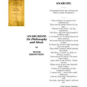 خرید و دانلود نسخه کامل کتاب Anarchism: Its Philosophy and Ideal