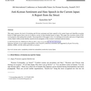خرید و دانلود نسخه کامل کتاب Anti-Korean Sentiment and Hate Speech in the Current Japan: A Report from the Street