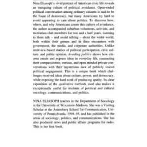 خرید و دانلود نسخه کامل کتاب Avoiding Politics: How Americans Produce Apathy in Everyday Life