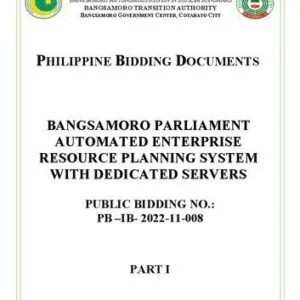 خرید و دانلود نسخه کامل کتاب Bangsamoro Parliament automated enterprise resource planning system with dedicated servers