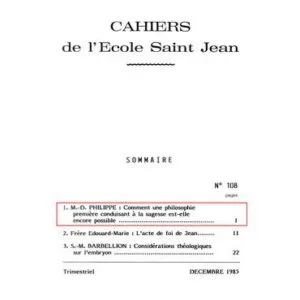 خرید و دانلود نسخه کامل کتاب Comment une philosophie première conduisant à la sagesse est-elle encore possible ?