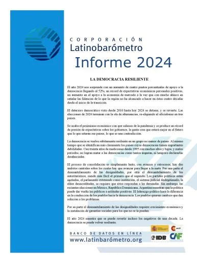 خرید و دانلود نسخه کامل کتاب Corporación Latinobarómetro Informe 2024 : La democracia resiliente_68e679959a858.jpeg خرید و دانلود نسخه کامل کتاب Corporación Latinobarómetro Informe 2024 : La democracia resiliente