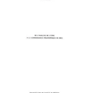 خرید و دانلود نسخه کامل کتاب Cours ULSH – 1981-1982 – De l’analyse de l’être à la connaissance philosophique de Dieu