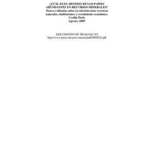 خرید و دانلود نسخه کامل کتاب ¿Cuál es el destino de los países abundantes en recursos minerales? Nueva evidencia sobre la relación entre recursos naturales, instituciones y crecimiento económico