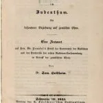 خرید و دانلود نسخه کامل کتاب Das Religiöse Politische im Judentum. Eine Antwort auf Hrn. Dr. Frankel’s Kritik an der Autonomie der Rabbinen und Protokolle der ersten Rabbiner-Versammlung in Betreff der gemischten Ehen