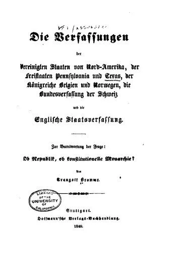 خرید و دانلود نسخه کامل کتاب Die Verfassungen der Vereinigten Staaten von Nord-Amerika, der Freistaaten von Pennsylvania und Texas, der Königreiche Belgien und Norwegen, die Bundesverfassung der Schweiz und die Englische Staatsverfassung. Zur Beantwortung der Frage: Ob Republik, ob konstitutionelle Monarchie_6919aa1f6894d.jpeg خرید و دانلود نسخه کامل کتاب Die Verfassungen der Vereinigten Staaten von Nord-Amerika, der Freistaaten von Pennsylvania und Texas, der Königreiche Belgien und Norwegen, die Bundesverfassung der Schweiz und die Englische Staatsverfassung. Zur Beantwortung der Frage: Ob Republik, ob konstitutionelle Monarchie