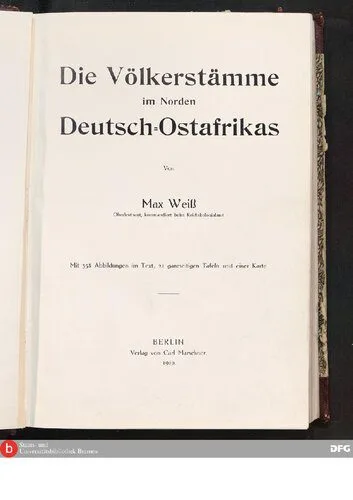 خرید و دانلود نسخه کامل کتاب Die Völkerstämme im Norden Deutsch-Ostafrikas_6907d83ae99af.jpeg خرید و دانلود نسخه کامل کتاب Die Völkerstämme im Norden Deutsch-Ostafrikas