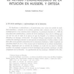 خرید و دانلود نسخه کامل کتاب El método fenomenológico de la intuición en Husserl y Ortega