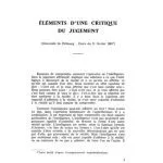 خرید و دانلود نسخه کامل کتاب Eléments d’une critique du jugement