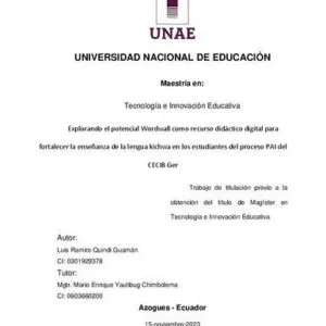 خرید و دانلود نسخه کامل کتاب Explorando el potencial Wordwall como recurso didáctico digital para fortalecer la enseñanza de la lengua kichwa en los estudiantes del proceso PAI del CECIB Ger