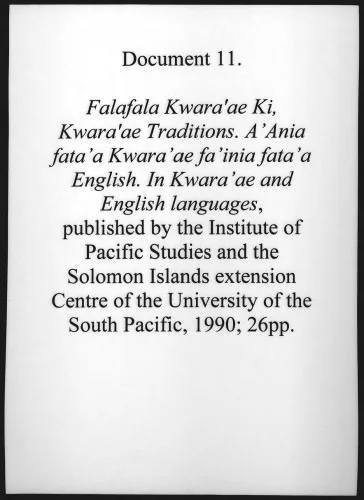 خرید و دانلود نسخه کامل کتاب Falafala Kwaraʼae kī. Kwaraʼae traditions. ʼAnia fataʼa Kwaraʼae faʼinia fetaʼa English. In Kwaraʼae and English languages_69082b9544cdb.jpeg خرید و دانلود نسخه کامل کتاب Falafala Kwaraʼae kī. Kwaraʼae traditions. ʼAnia fataʼa Kwaraʼae faʼinia fetaʼa English. In Kwaraʼae and English languages