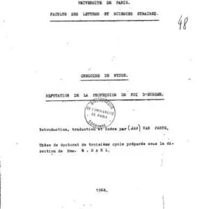 خرید و دانلود نسخه کامل کتاب Grégoire de Nysse, Réfutation de la profession de foi d’Eunome. Introduction, traduction et index par Jan van Parys