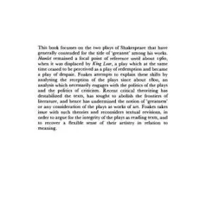 خرید و دانلود نسخه کامل کتاب Hamlet versus Lear: Cultural Politics and Shakespeare’s Art