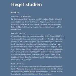 خرید و دانلود نسخه کامل کتاب Hegel-Studien / Hegel-Studien