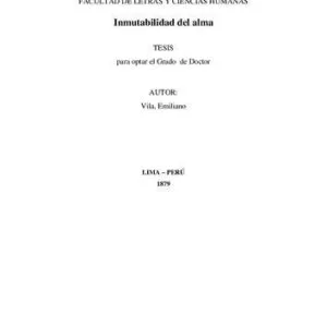 خرید و دانلود نسخه کامل کتاب Inmutabilidad del alma