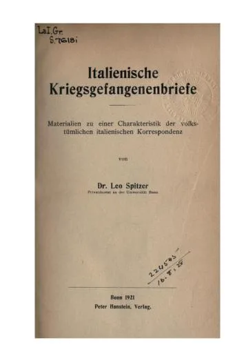 خرید و دانلود نسخه کامل کتاب Italienische Kriegsgefangenenbriefe. Materialien zu einer Charakteristik der volkstumlichen italienischen Korrespondenz_68f97a6581ab0.jpeg خرید و دانلود نسخه کامل کتاب Italienische Kriegsgefangenenbriefe. Materialien zu einer Charakteristik der volkstumlichen italienischen Korrespondenz