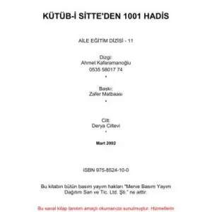 خرید و دانلود نسخه کامل کتاب KUTUB-İ-SİTTE’den 1001 HADİS
