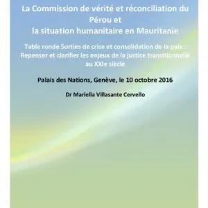 خرید و دانلود نسخه کامل کتاب La Commission de la Verité et la Réconciliation du Pérou dans le contexte latinoaméricain, et la situation humanitaire de la Mauritainie