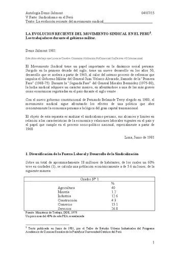 خرید و دانلود نسخه کامل کتاب La evolución reciente del movimiento sindical en el Perú. Los trabajadores durante el gobierno militar 1968-1980_68f836e8a460d.jpeg خرید و دانلود نسخه کامل کتاب La evolución reciente del movimiento sindical en el Perú. Los trabajadores durante el gobierno militar 1968-1980