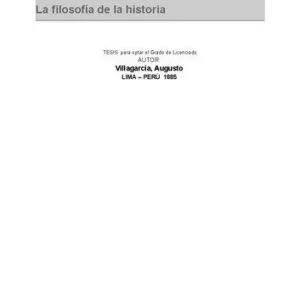 خرید و دانلود نسخه کامل کتاب La filosofía de la historia