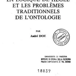 خرید و دانلود نسخه کامل کتاب La logique de Hegel et les problemes traditionnels de l’ontologie