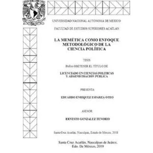 خرید و دانلود نسخه کامل کتاب La Memética como Enfoque Metodológico de la Ciencia Política