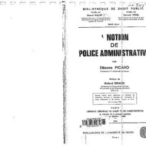خرید و دانلود نسخه کامل کتاب La notion de police administrative