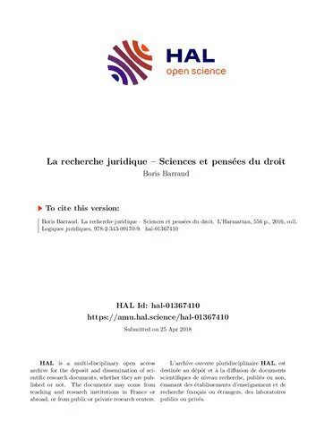 خرید و دانلود نسخه کامل کتاب La recherche juridique – Sciences et pensées du droit_69093e6bbf772.jpeg خرید و دانلود نسخه کامل کتاب La recherche juridique – Sciences et pensées du droit