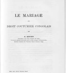 خرید و دانلود نسخه کامل کتاب Le mariage en droit coutumier congolais