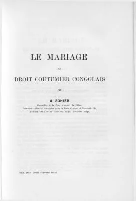 خرید و دانلود نسخه کامل کتاب Le mariage en droit coutumier congolais_6908381d325c7.jpeg خرید و دانلود نسخه کامل کتاب Le mariage en droit coutumier congolais