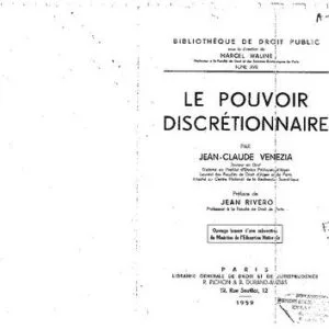 خرید و دانلود نسخه کامل کتاب Le pouvoir discrétionnaire