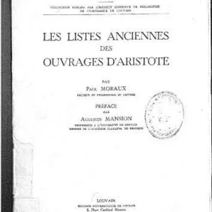 خرید و دانلود نسخه کامل کتاب Les listes anciennes des ouvrages d’Aristote