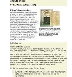 خرید و دانلود نسخه کامل کتاب Luther’s 95 Theses: Disputation of Doctor Martin Luther on the Power and Efficacy of Indulgences