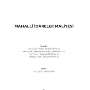 خرید و دانلود نسخه کامل کتاب Mahalli idareler Maliyesi – Yerel Yonetimler Maliyesi Acikogretim kitabi