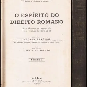 خرید و دانلود نسخه کامل کتاب O Espírito do Direito Romano: nas diversas fases de seu desenvolvimento, Volume I