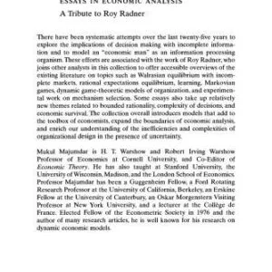 خرید و دانلود نسخه کامل کتاب Organization with Incomplete Information: Essays in Economic Analysis: A Tribute to Roy Radner