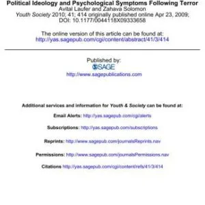 خرید و دانلود نسخه کامل کتاب Political Ideology and Psychological Symptoms Following Terror