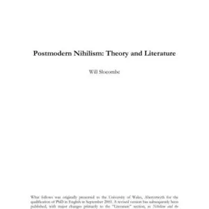 خرید و دانلود نسخه کامل کتاب Postmodern Nihilism: Theory and Literature