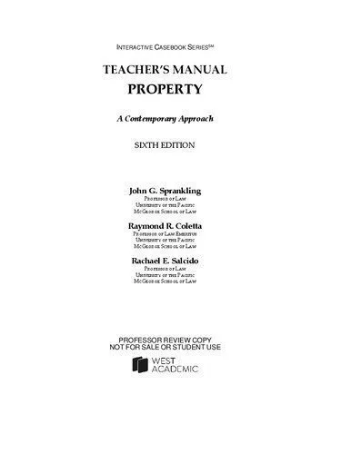 خرید و دانلود نسخه کامل کتاب Property: A Contemporary Approach Casebook (Teacher’s Manual)_69091b492d0a3.jpeg خرید و دانلود نسخه کامل کتاب Property: A Contemporary Approach Casebook (Teacher’s Manual)
