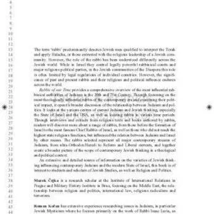 خرید و دانلود نسخه کامل کتاب Rabbis of our Time – Authorities of Judaism in the Religious and Political Ferment of Modern Times